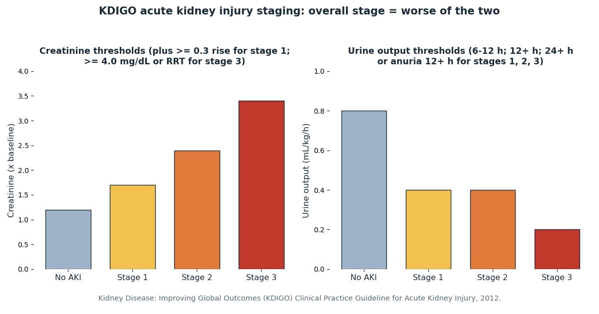 KDIGO Acute Kidney Injury Staging Calculator reference chart